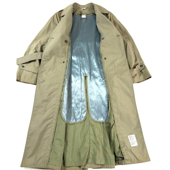 Vintage 1989 US Army Women All Weather Trench Coat 12R Olive Khaki So-Sew Styles - Picture 4 of 14